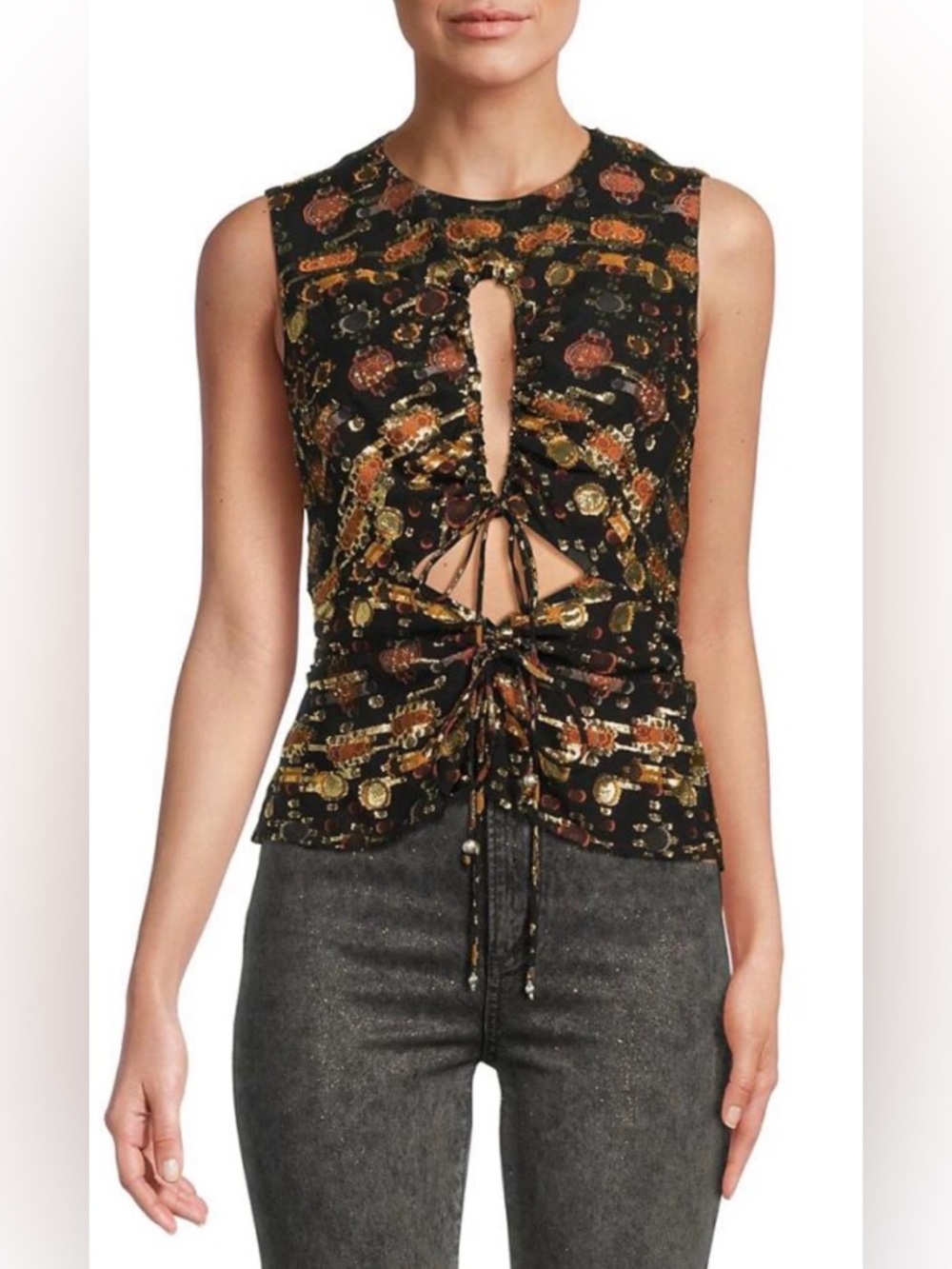 $1495 NWOT Altuzarra Women’s Nome Cutout Silk Blend Top 38